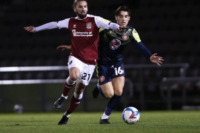 Ricky Holmes in action against Stevenage on Tuesday night