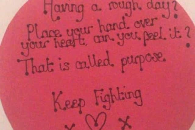 Madi hopes the notes help those who need some support.