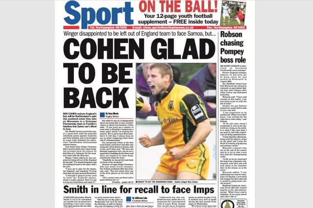 The back page of the Chron on November 25, 2005