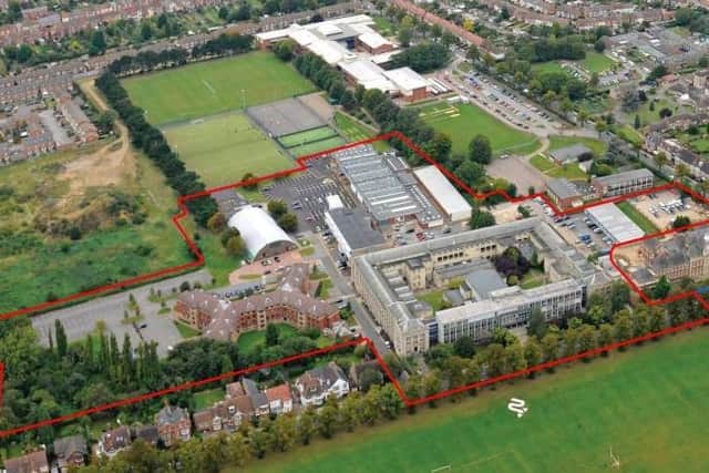 The application site is shown in red, which is next to the Racecourse.