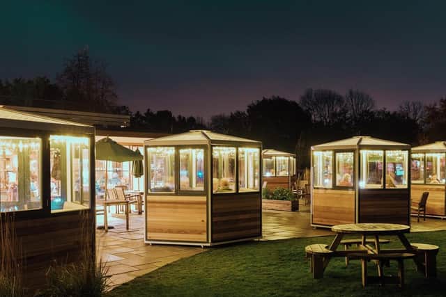OakPods at night (C) Oakman Inns