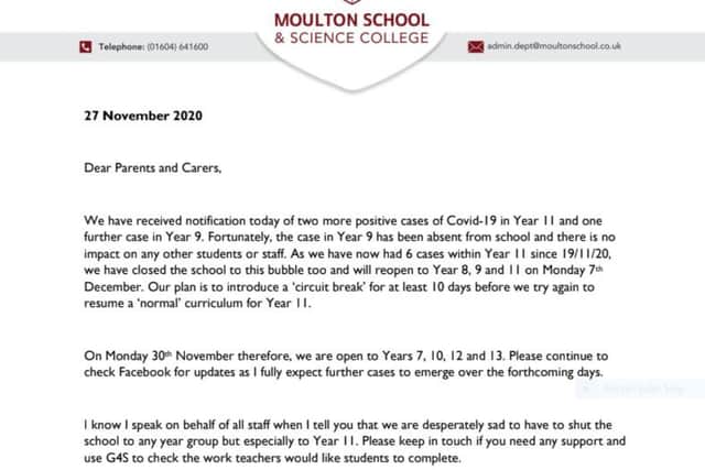 Headteacher Angela Dabbs' letter to parents today