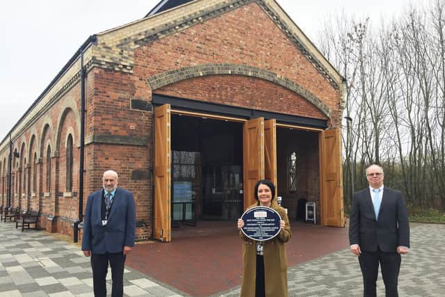 Pictured from left: Terry Neville UON chief operating officer, Becky Bradshaw director of estates and campus services, Simon Badcock project manager
