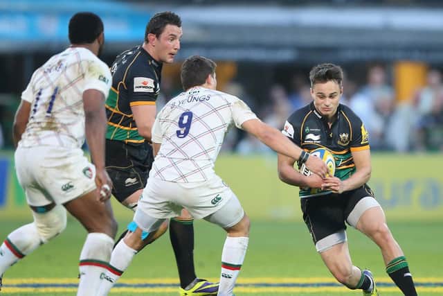 Collins squared up to Leicester in the memorable 2014 Premiership semi-final
