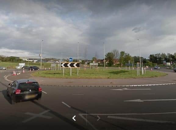 The Skew Bridge roundabout at Rushden Lakes