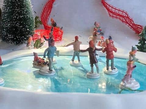There is plenty of festive cheer included in the display.