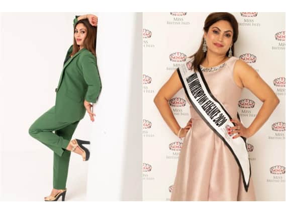 Mum of three Vijay Singh, 40, from Duston, is in the running for the crown of a national beauty contest. Pictures courtesy of Vijay Singh.