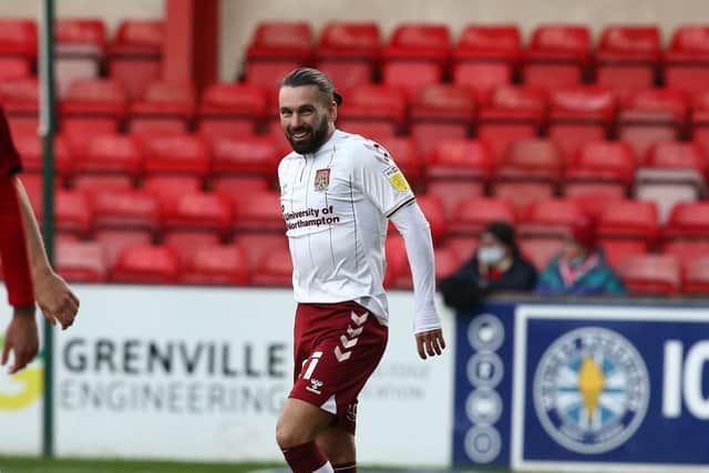 Ricky Holmes scored after just three minutes at Crewe, his first goal since returning to the Cobblers last month. Pictures: Pete Norton