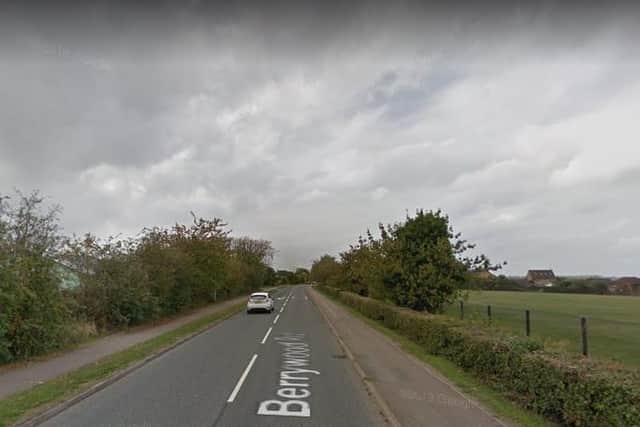 The incident happened when the girl was walking along Berrywood Road at around 3pm and she saw a man in the hedgerow exposing himself.