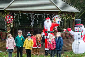 The children of West Haddon were vistied by Father Christmas after all their hard work to bring home his missing reindeer.