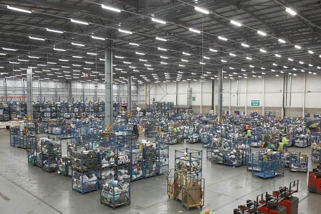 Inside the processing depot of Royal Mail's national distribution centre at the DIRFT logistics park in 2007. Photo: Getty Images