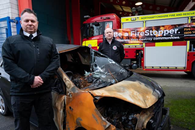 Chief Fire Officer Darren Dovey with Police, Fire and Crime Commissioner Stephen Mold