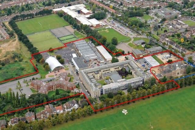 The site, shown in red, will be turned into 170 new homes.