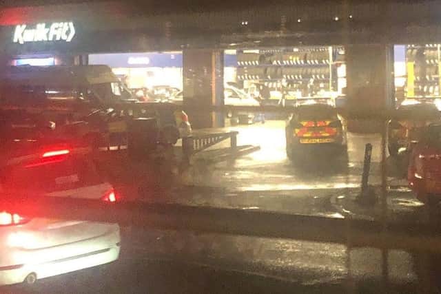 Police and an ambulance were seen at Kwik Fit last night.