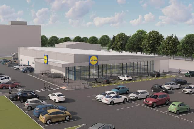 An artist's impression of what the proposed Lidl would look like.