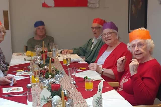 Residents at Grangefield enjoying their Christmas party.