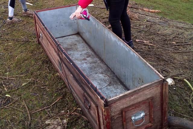 The Chron is making inquiries where the coffin may have come from.