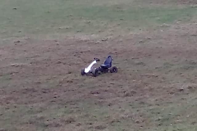 Other pieces of debris left on Weston Mill by the flood water include a go kart and a fridge.