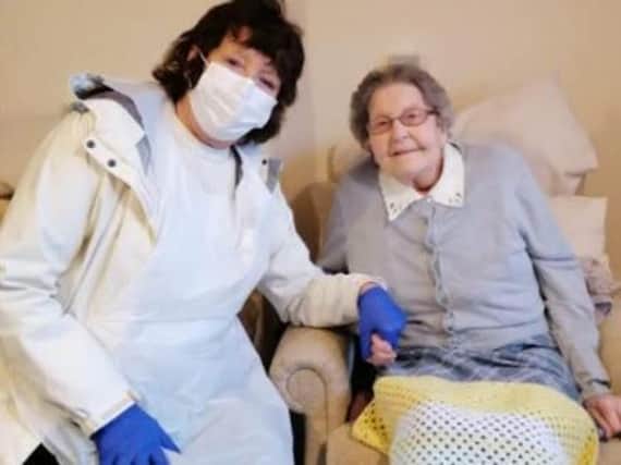 Mother and daughter, Joan and Leona, are reunited at a care home in Northampton, nine months after they last saw eachother in person.