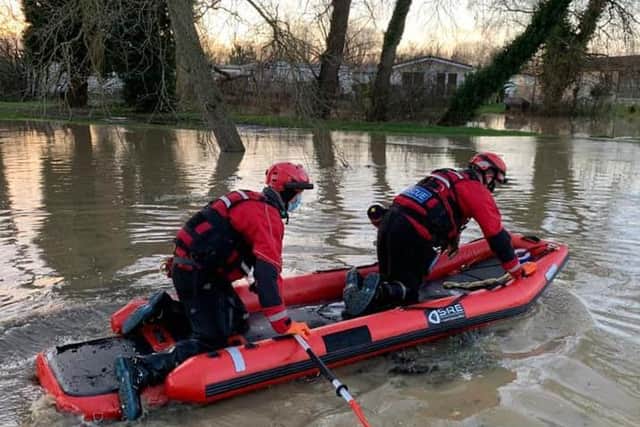 Northamptonshire Search and Rescue were on hand to rescue 250 people from their mobile homes on Christmas Eve. Photo: Northamptonshire Search and Rescue