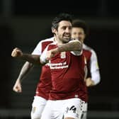 Alan Sheehan celebrates his first Cobblers goal. Pictures: Pete Norton