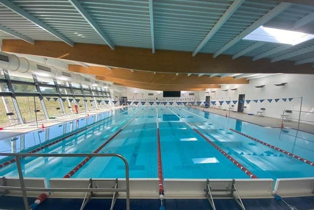The six-lane, 25m swimming pool with moveable floor at Moulton Leisure Centre