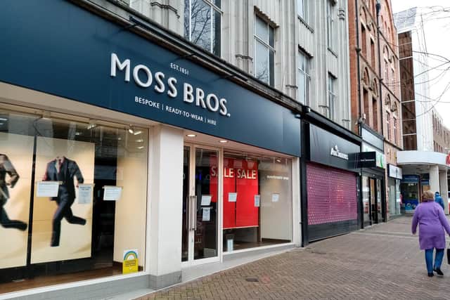 Moss Bros suit retailers in Abington Street has shut down.