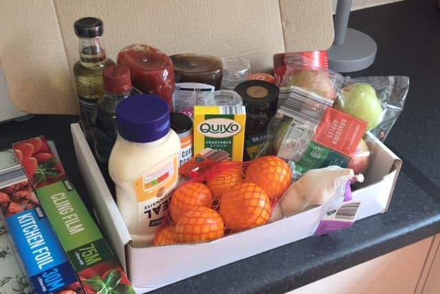 One of Natasha Caton's hampers for a homeless person moving into emergency accommodation