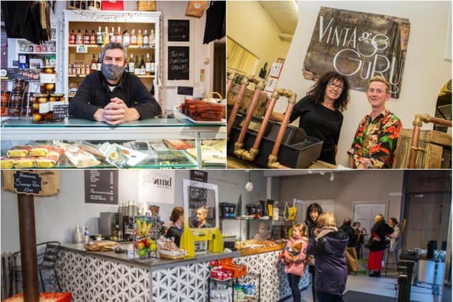 Steve Ward from St Giles Cheese (left), Julie Teckman and Matthew Lewis from Vintage Guru (right) and the Common Ground cafe at Delapre Abbey (bottom).