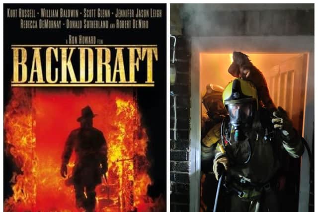 That iconic poster from 90s movie Backdraft