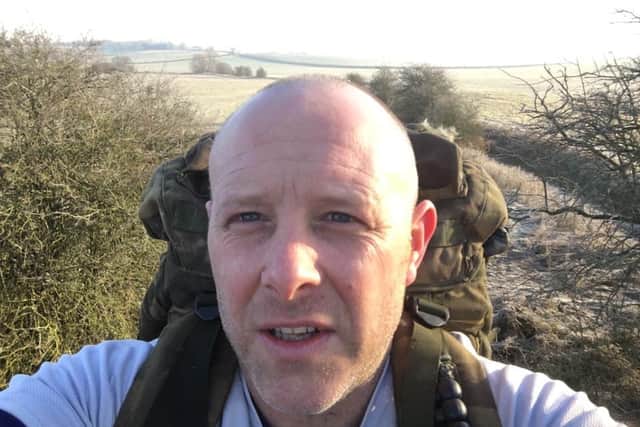 Gareth Humphrey is walking 10km while carrying 20kg every day during the coronavirus lockdown to raise money for charity
