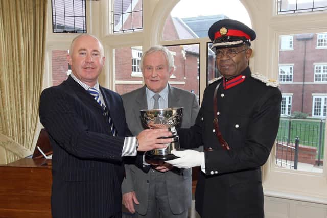 2011 - Deputy Lord Lieutenant of Northamptonshire Dr Ahmed Mukhtar at Elm Bank Care Home with John Strowbridge and Paul Ansell