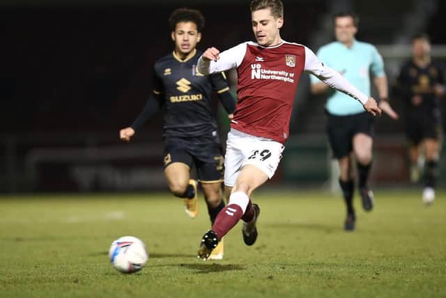 Danny Rose on the attack for the Cobblers against Milton Keynes