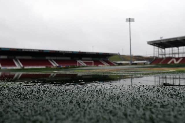The state of the pitch on Saturday morning.