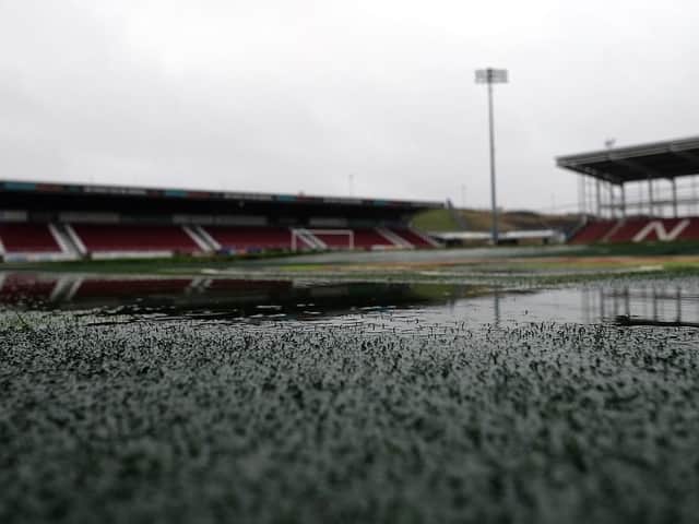 The state of the pitch on Saturday morning.