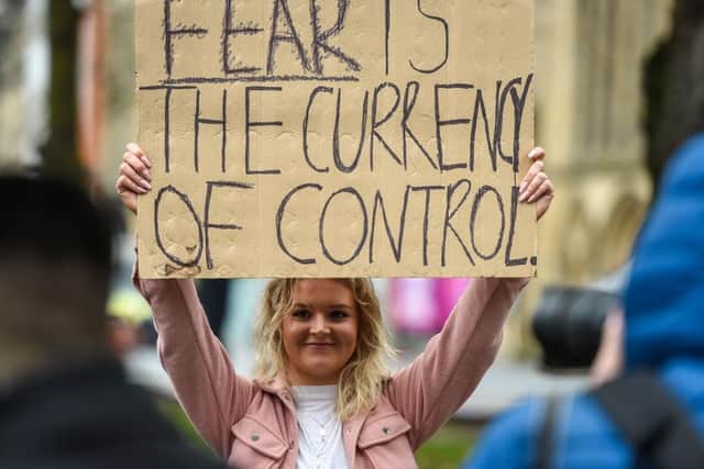 Decembers lockdown protests sparked protests, including this one in Bristol. Photos: Getty Images