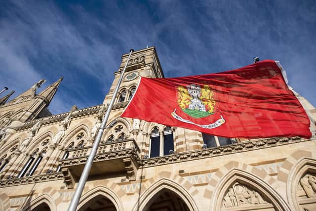 The flag for Northampton Town FC - of which Mr Binley was a lifelong fan - was flown at half-mast.