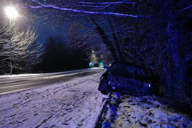 A driver crashed his car on Wellingborough Road, Northampton this morning.