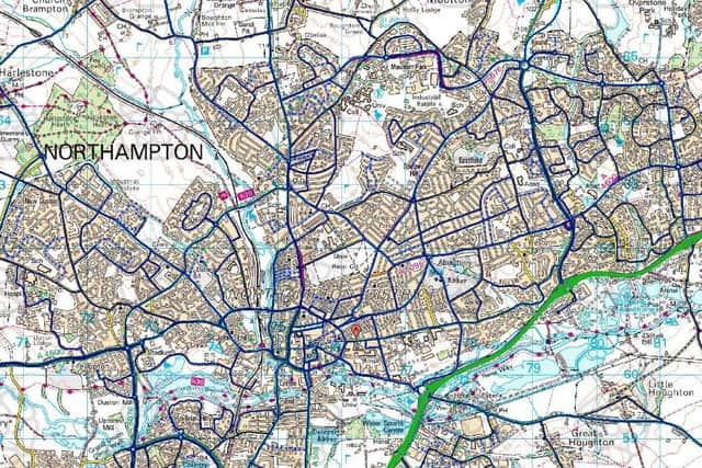 The online map produced by Northants Highways