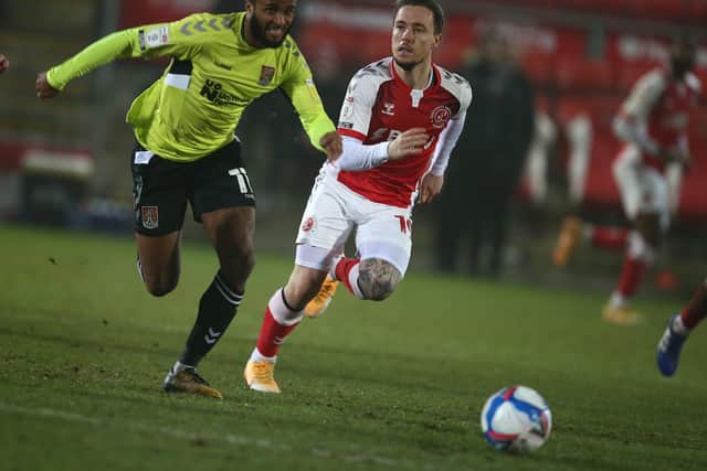 Cobblers' Ricky Korboa on the attack in the draw at Fleetwood (Pictures: Pete Norton)