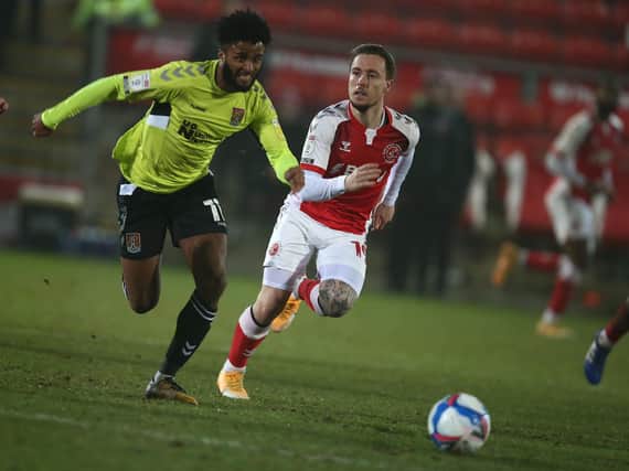 Cobblers' Ricky Korboa on the attack in the draw at Fleetwood (Pictures: Pete Norton)