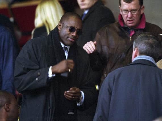 John Fashanu pictured in the Sixfields crowd for the Cobblers' 1-0 win over Bournemouth in December, 2001