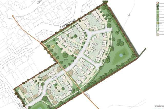 How Davidsons Homes' proposal for up to 76 dwellings off Mill Lane, Greens Norton, would look if approved. Photo: Bidwells/Davidsons Homes