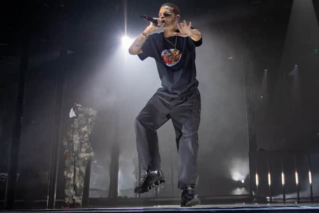 slowthai performing at the O2 Academy in Brixton, London, in 2019. Photo by David Jackson