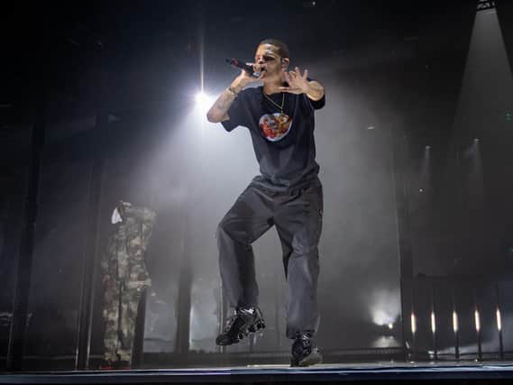 slowthai performing at the O2 Academy in Brixton, London, in 2019. Photo by David Jackson