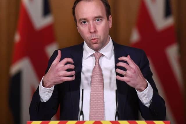 Health Secretary Matt Hancock saluted Northamptonshire NHS' success in delivering more than 86,000 vaccines already. Photo:> Getty Images