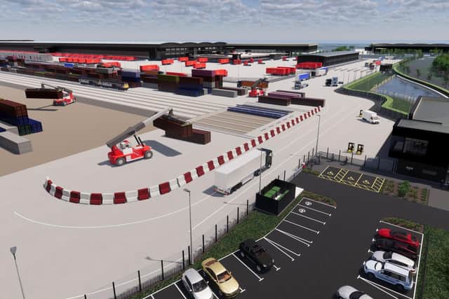 How Royal Mail's rail terminal at Daventry International Rail Freight Terminal in Northamptonshire will look