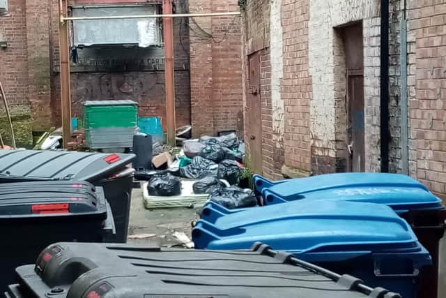 The alleyway off sheep Street connects to Greyfriars and the rear of the former Balestra nightclub.