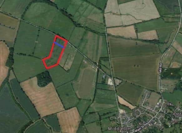 The site is about 1km from Middleton on Peasdale Hill Field