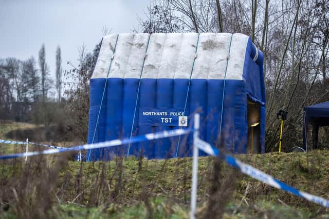 Police are treating the area around the grizzly discovery as a crime scene